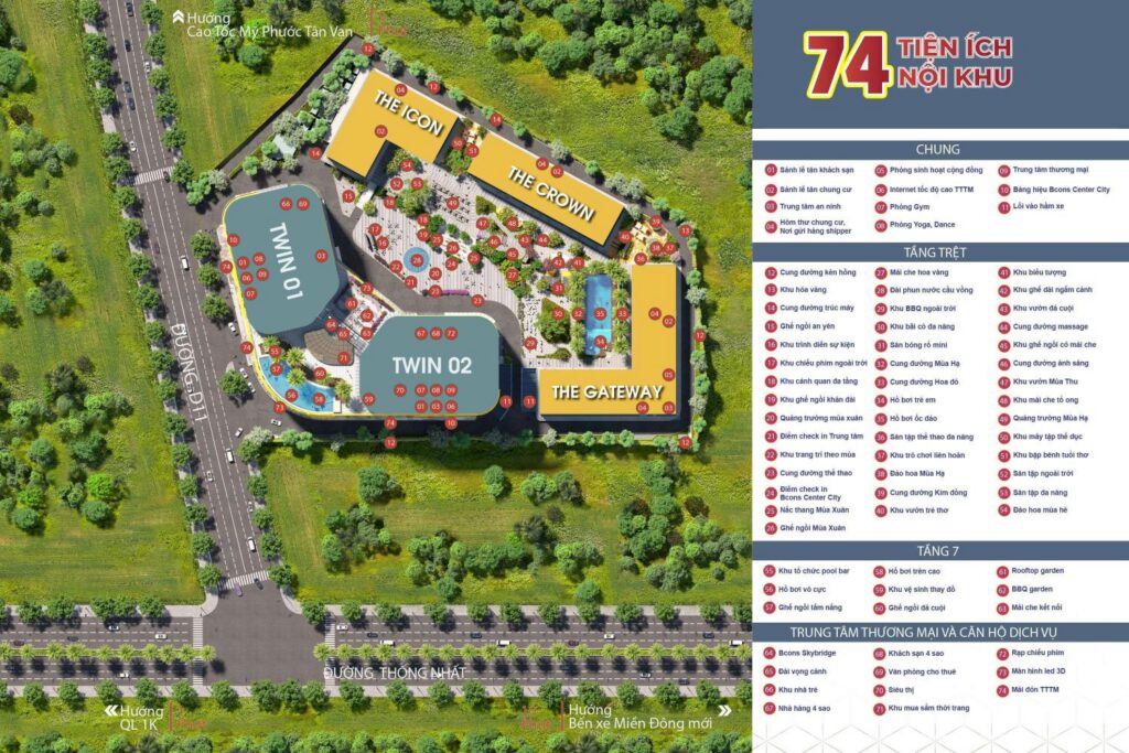 Bcons Center City tiện ích