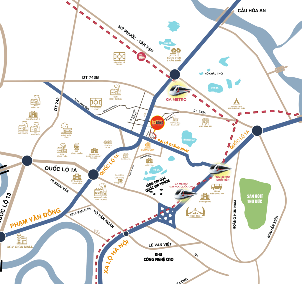 Bcons Center City vị trí